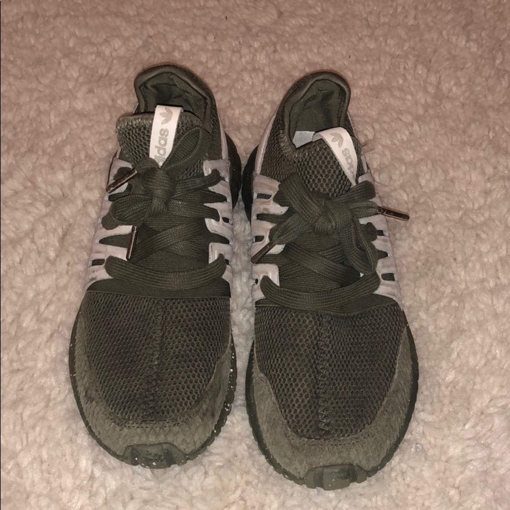 Adidas army green custom shoes. Women’s size 7.5.